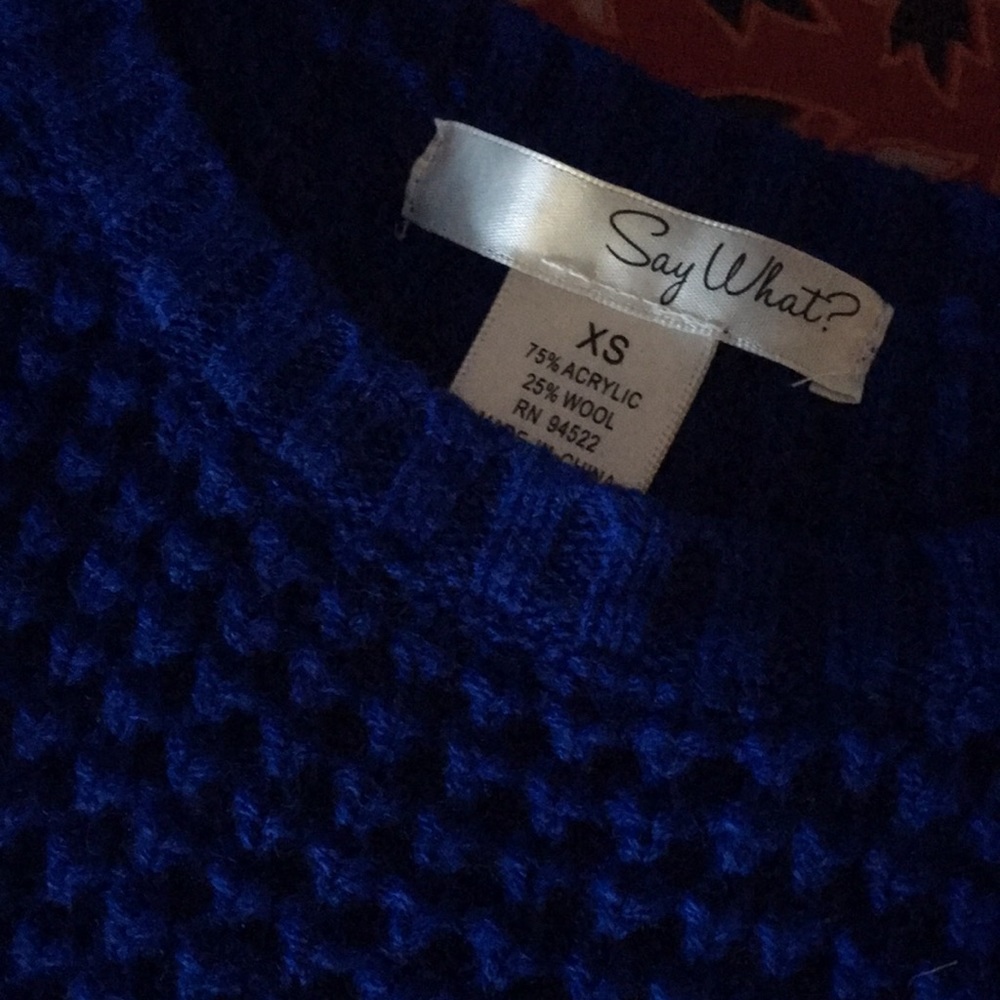 Royal Blue Crop Knit Sweater - Picture 3 of 6